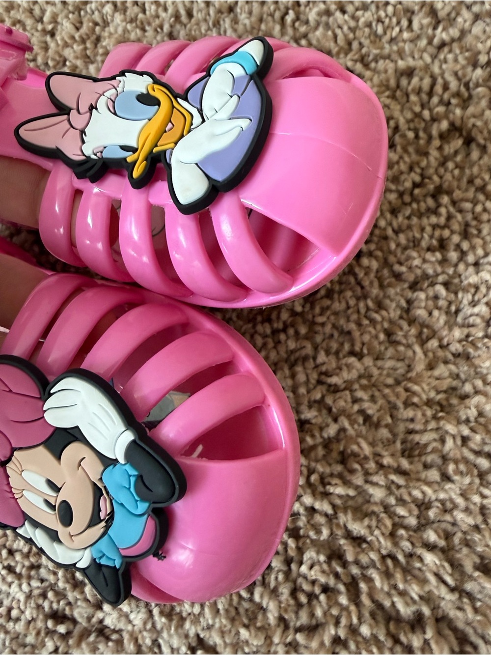 Disney Minnie Mouse & Daisy Duck Pink Jelly Sandals Girls Size 11 - Picture 3 of 10